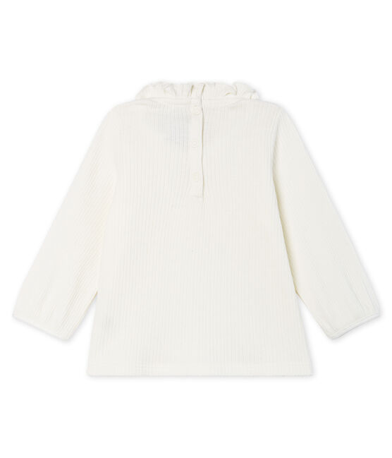 Baby Girls' Long-Sleeved Plain Blouse MARSHMALLOW CN white