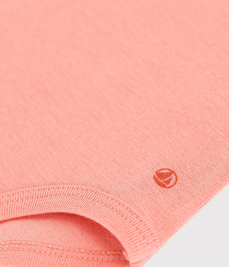 Babies' short-sleeved plain cotton body orange