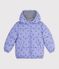 Children's heart print puffer jacket purple/multicolor