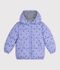 Children's heart print puffer jacket purple/multicolor