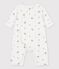 Babies' Organic Tube Knit Print Long Playsuit MARSHMALLOW white/PAPAYE