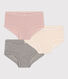 Children's High-Waisted Openwork Cotton Knickers - 3-Pack