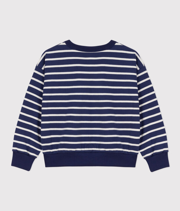 Children's Unisex Fleece Sweatshirt blue/white