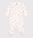 Babies' brushed fleece heart-print pyjamas with a collar