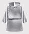 Children's Unisex Striped Terry Bathrobe LAIT white/MEDIEVAL blue