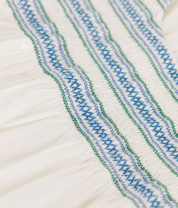 Children's short-sleeved cotton dress white