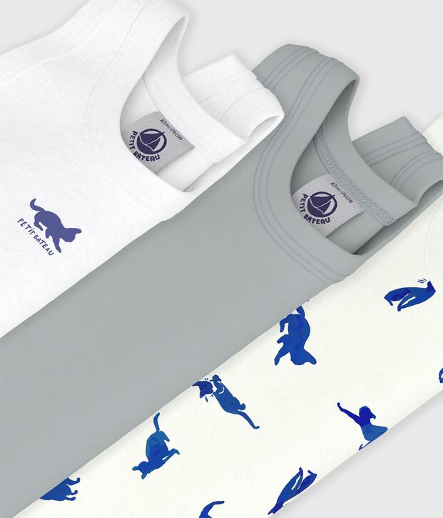 Pack of babies' sleeveless cat print cotton bodies multicolor