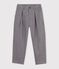 Children's pleated cotton flannel trousers grey