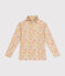 Girls' cotton rollneck top AVALANCHE /CUIVRE /MULTICO