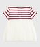 Babies' short-sleeved dress in two materials MILK red/AMARANTE