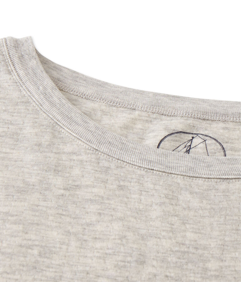 Women's maxi T-shirt in mottled extra-fine tube knit BELUGA CHINE grey