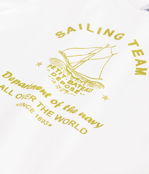 Children's short-sleeved cotton T-shirt white