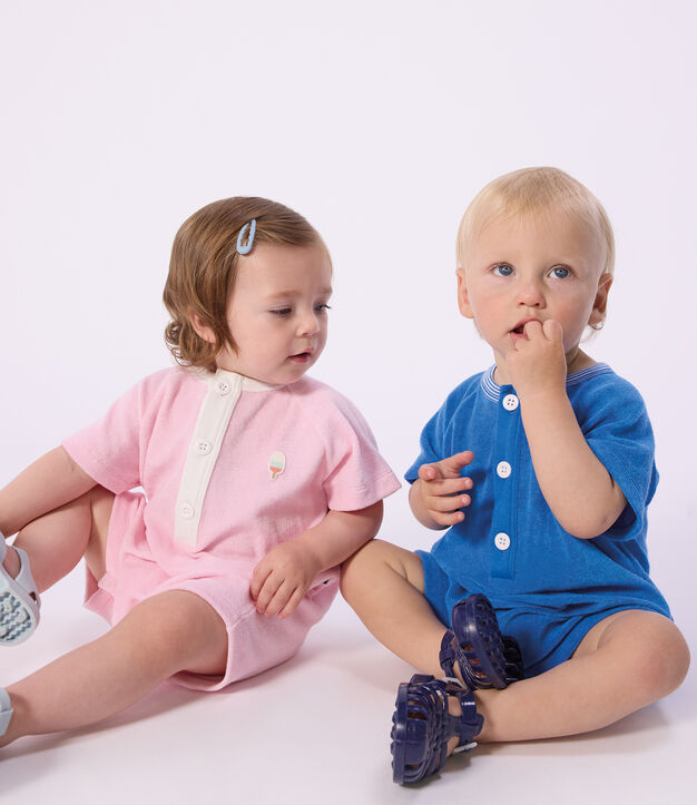 Babies' short plain cotton jumpsuit MARQUISE