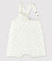 Babies' Double-Sided Organic Cotton Jersey Playsuit MARSHMALLOW white/MULTICO white