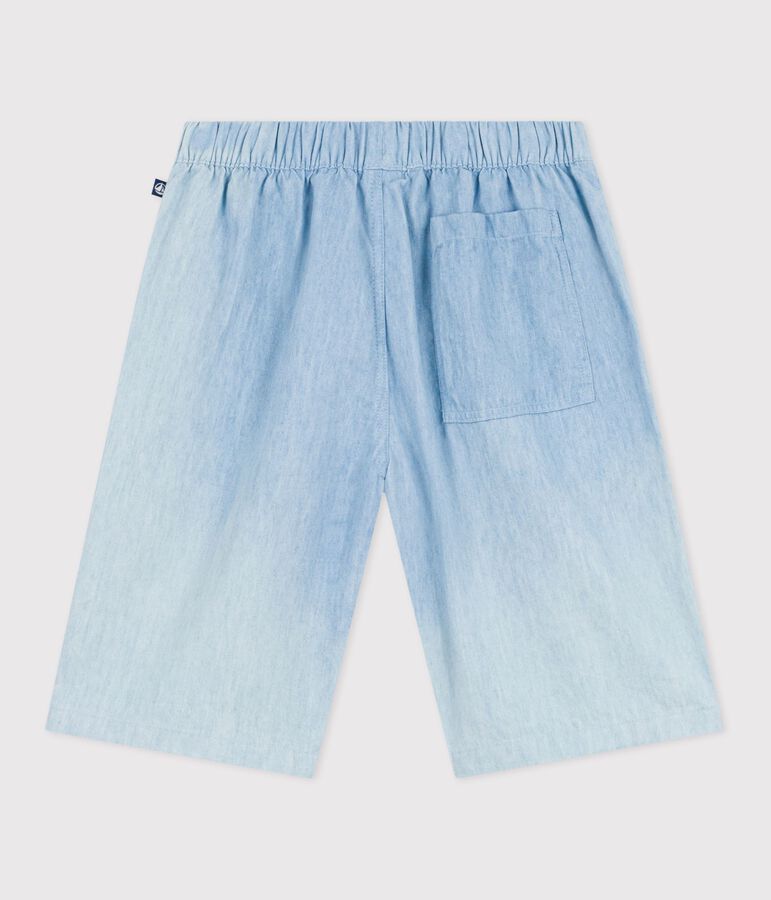Children's Bermuda shorts in plain cotton BLEU CLAIR blue