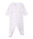 Baby girl's striped double knit sleepsuit