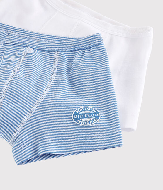 Boys' Ribbed Blue Pinstriped Boxer Shorts - 2-Piece Set variante 1