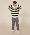 Boy's cotton shawl-neck jumper PALMERAIE green/AVALANCHE