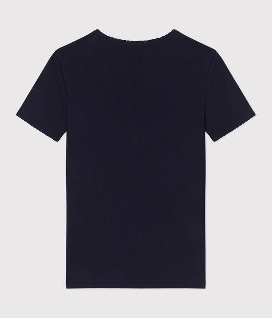 Women's Iconic Cocotte stitch cotton T-Shirt SMOKING blue