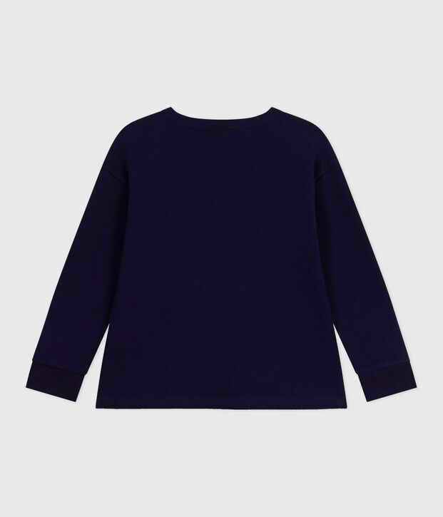 Children's long-sleeved plain cotton T-shirt SOIR