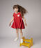 Girls' Short-Sleeved Jersey Dress TERKUIT red