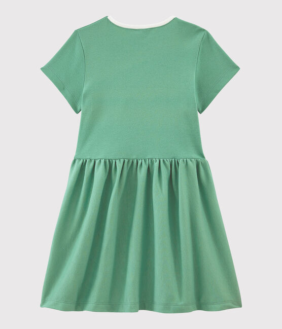 Girls' Short-Sleeved Cotton Dress ALOEVERA green