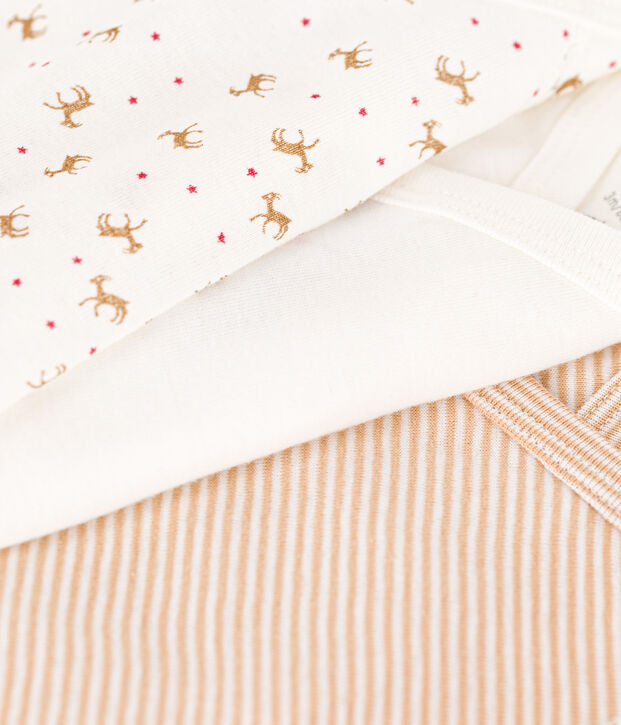 BABIES' LONG-SLEEVED COTTON BODYSUITS - 3-PACK multicolor