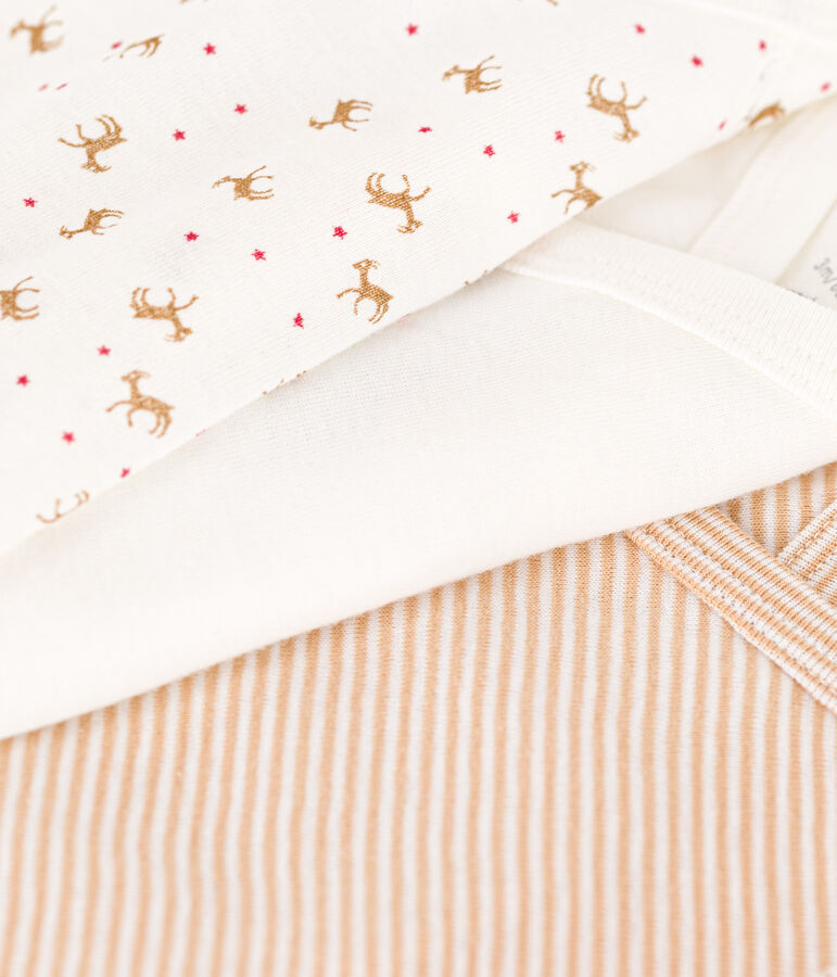 BABIES' LONG-SLEEVED COTTON BODYSUITS - 3-PACK multicolor