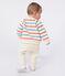 Babies' Breton stripe cotton sweatshirt printed in two colours AVALANCHE white/MULTICO