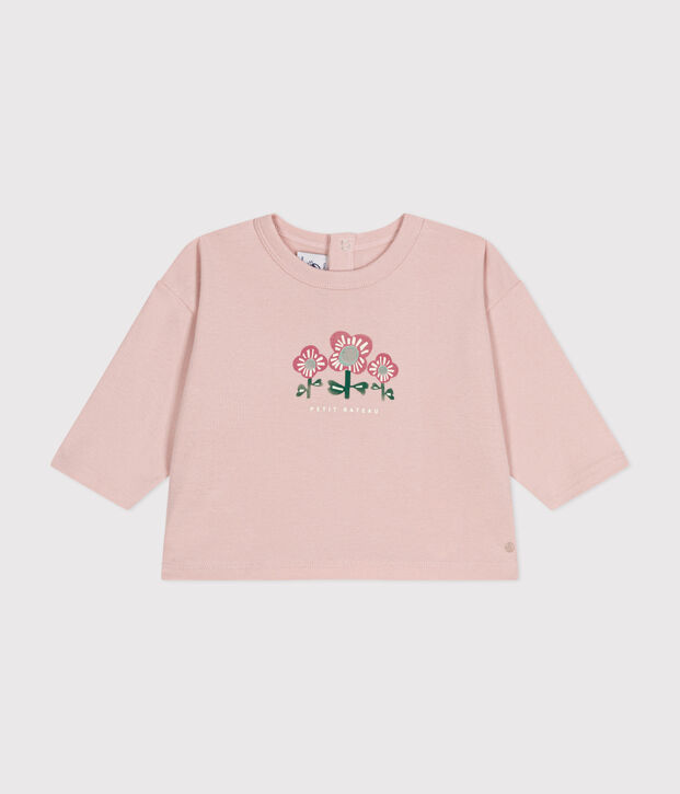 Babies' long-sleeved cotton T-Shirt pink