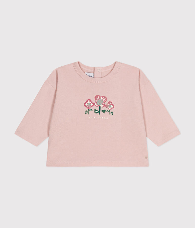 Babies' long-sleeved cotton T-Shirt pink