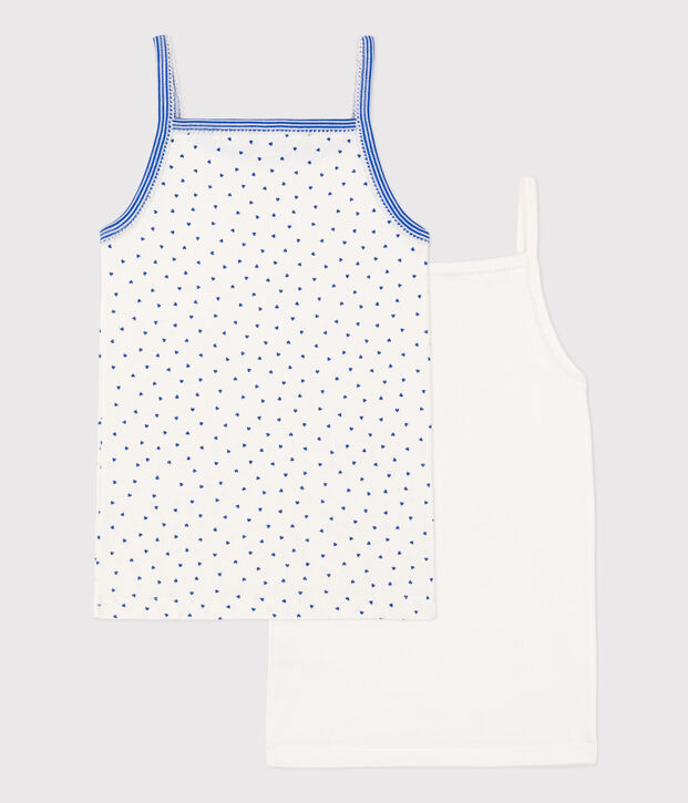 Girls' Cotton Strappy Vests - 2-Pack multicolor