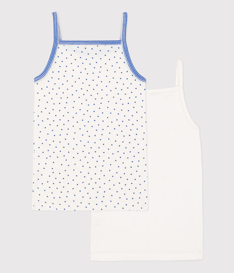 Girls' Cotton Strappy Vests - 2-Pack multicolor