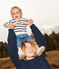 Babies' Cotton/Wool Breton Pullover MARSHMALLOW white/SMOKING blue