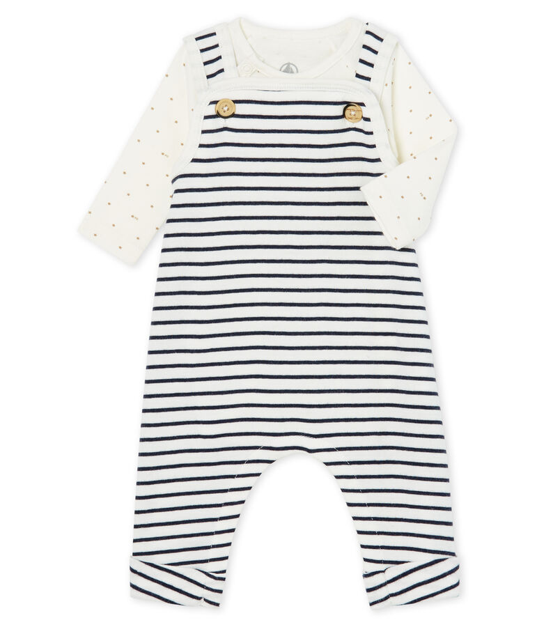 Babies' Ribbed Clothing - 2-Piece Set white/blue