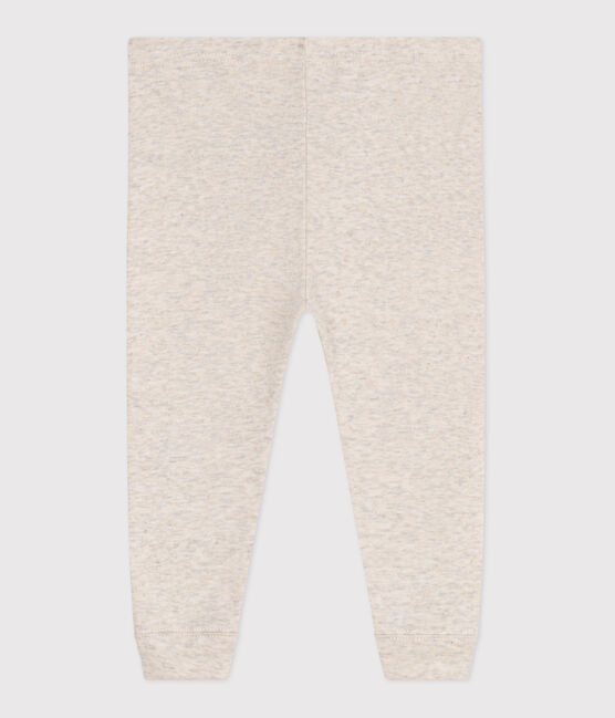 Babies' plain cotton leggings MONTELIMAR CHINE beige