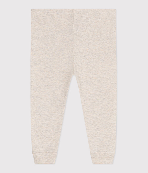 Babies' plain cotton leggings beige
