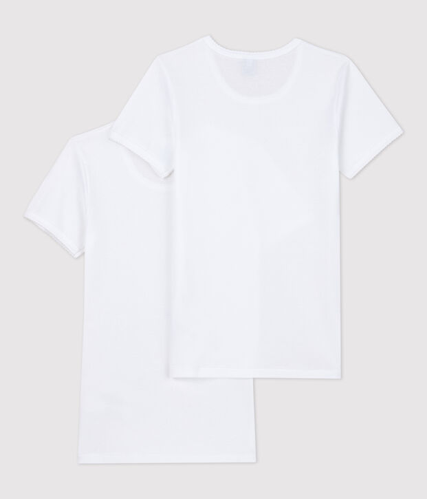 Girls' Short-Sleeved White T-Shirt - 2-Pack multicolor
