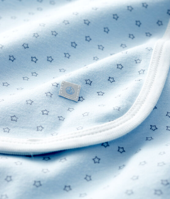 Babies' Ribbed Maternity Blanket FRAICHEUR blue/CONCRETE grey