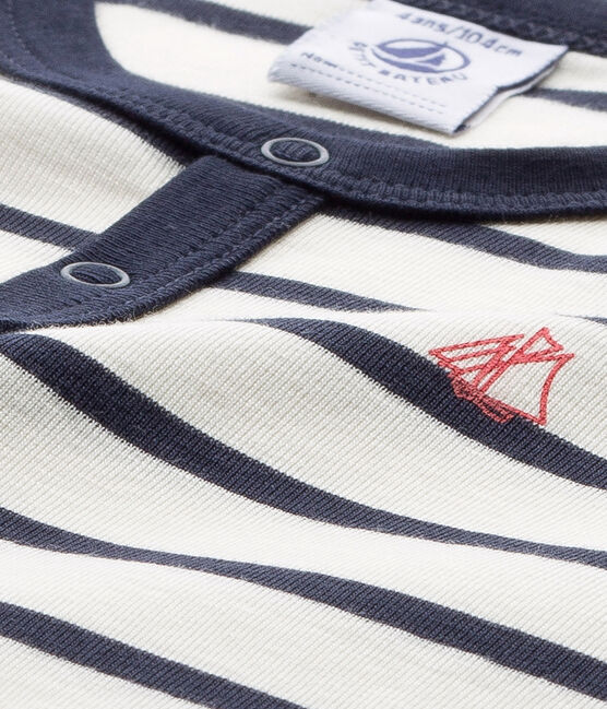 Pyjacourt garçon rayé COQUILLE beige/SMOKING blue