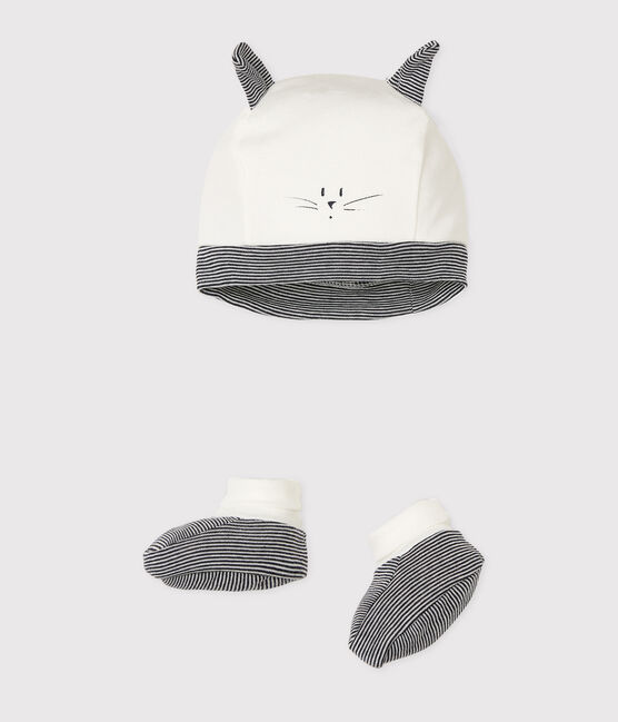 Baby Bonnet And Bootees Set In Rib Knit Variante 1 Petit Bateau