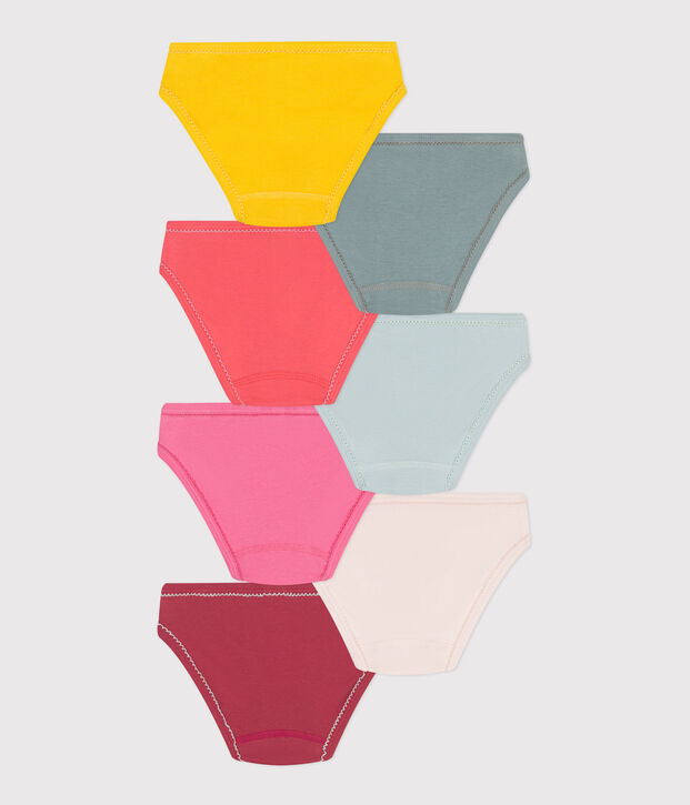 Children's plain cotton pants - 7-pack multicolor