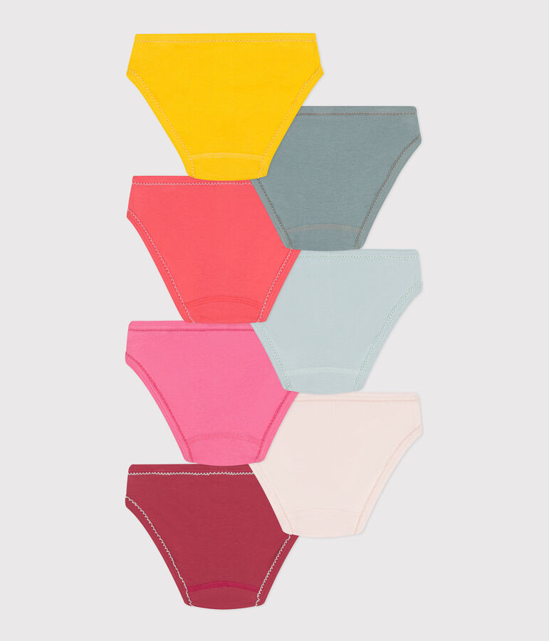 Children's plain cotton pants - 7-pack multicolor