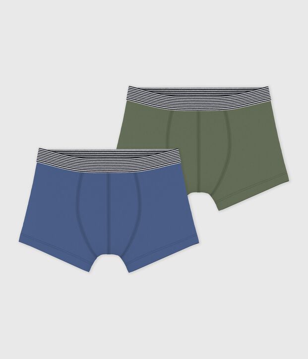 Pack of children's boxers in plain cotton and elastane multicolor