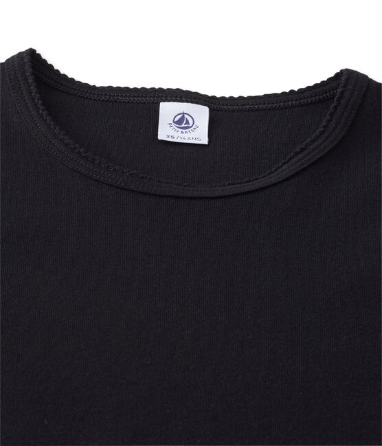 Women's short-sleeved plain t-shirt NOIR black