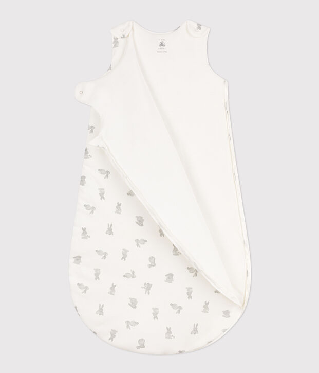 Rabbit patterned cotton TOG 2-rated sleeping bag white/grey