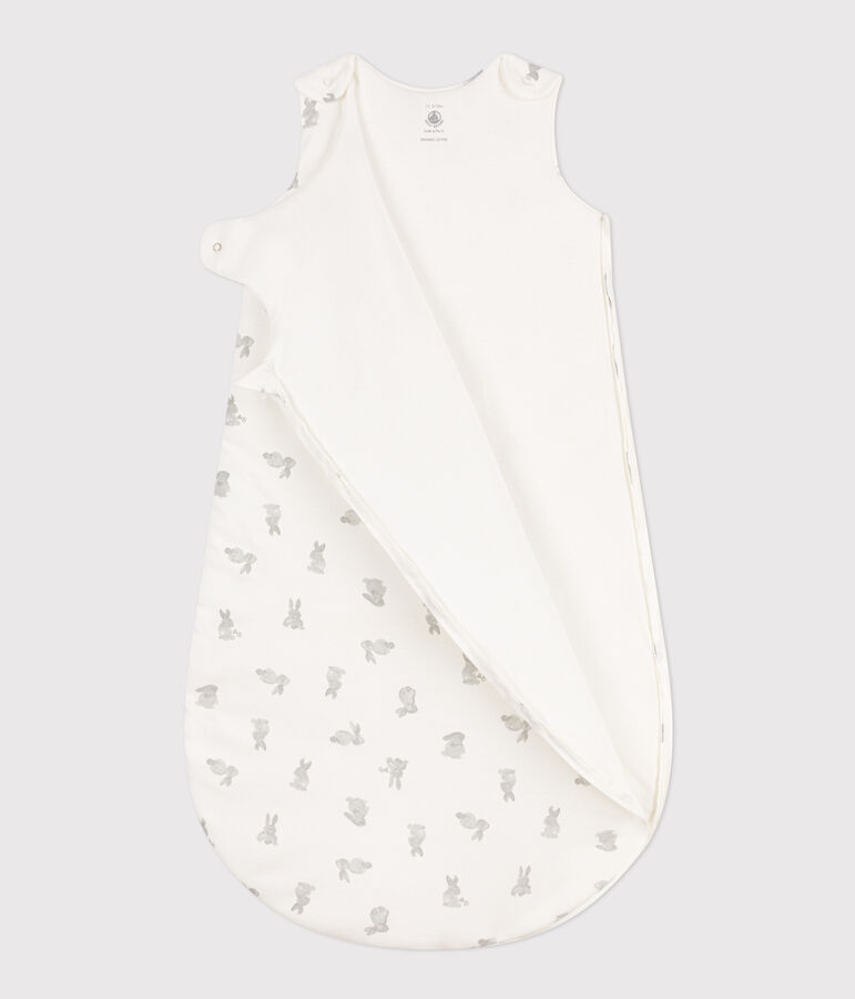Rabbit patterned cotton TOG 2-rated sleeping bag white/grey