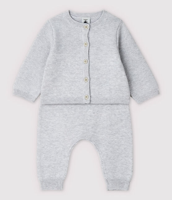 Babies' Grey Organic Cotton Knit Clothing - 2-Pack POUSSIERE CHINE grey