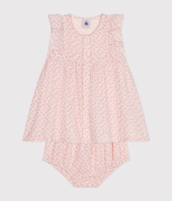 Babies' Cotton Gauze Short-Sleeved Dress and Bloomers AVALANCHE /PANTY