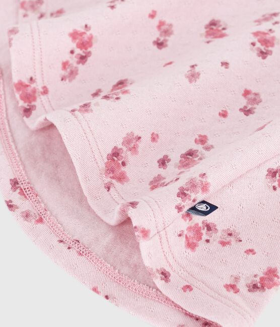 Babies' long sleeved floral-print cotton dress JOLI pink/MULTICO white
